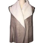 Susina Size XS Microsuede Faux Shearling Vest Vegan Open Front Warm Cozy Boho Photo 1