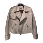 Magaschoni  Faux Pink -salmon Suede Moto Style‎ Women’s Jacket Size S Photo 0