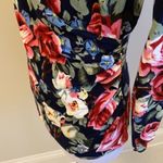 Leo Guy Navy Rose Floral Surplice Sweater Size 2 Photo 4