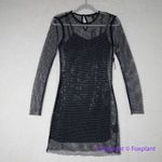 White House | Black Market New! ‎ Long Sleeve Crystal Mesh Mini Dress, size XS Photo 4