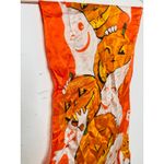 American Vintage Vintage Pumpkin White Ghost Ghoul Happy Smile Halloween Scarf Tie Photo 3
