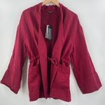 Dear John Jacket Size Small Linen Blend NWT Cinch Pockets Open Lightweight Photo 5