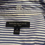 Banana Republic Women 4 Classic Blue Stripe Button Down Shirt Preppy Secretary Photo 2