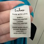 Lulus NWT  Exquisite Excellence Turquoise Satin Strapless Maxi Dress Photo 10