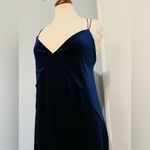 ZARA  Bloggers Fav Backless Navy Blue Velvet Lingerie-Style Open Leg Dress Size M Photo 10