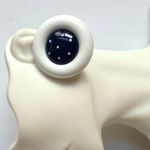 White & Navy Polka Dot Button Stud Earrings Photo 1