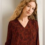 Garnet Hill NEW Millie Crepe 3/4 Sleeve Mini Dress Orange Small S NWT Photo 2