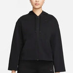 Nike  Full-Zip Hoodie Wide Cropped Black Women's Sz Large Photo 0