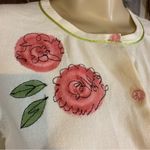 VINTAGE Y2K GARNET HILL CREAM, PINK & GREEN FLORAL CARDIGAN SWEATER (L) Multiple Size L Photo 7