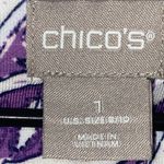 Chico's SIZE 8/10 MAXI DRESS RAYON / SPANDEX BLEND PURPLE BLUE YELLOW PAISLEY Photo 1