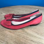 Salvatore Ferragamo  Red Suede Bow Ballet Pumps Block Kitten Heel Women’s Size 8 Photo 3