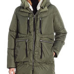 Avec Les Filles  Winter Coat Puffer Zip Pockets Olive Green Women’s Size Medium Photo 0