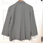 Vintage Gingham Print Front Pockets Blazer Jacket Black Size 14 Photo 5