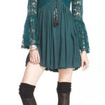 Free People  Lace + Pleated Mini Dress Photo 0