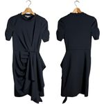 Rachel Parcell  Interlocking Draped Mini Dress Women's XXS Black Career Designer Photo 2