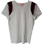 Rebellious One  Women's Pullover Short Lace Sleeve Crew‎ neck Top White size M Photo 0