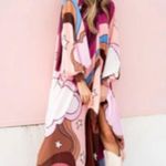 Aura NWT Celestial Psychedelic Maxi Dress Flowy Tie Back Relaxed Oversized OSFM Photo 4