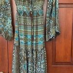 Karma highway tassel Ty Waist Bell, Sleeve BoHo, gypsy maxi dress Green Size undefined Photo 0