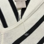 Chico's 3 XL Sweater Black White 3/4 Sleeve Chevron Knit Modern V Neck Classic Photo 3