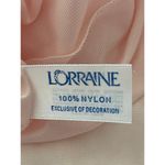 Lauren Lorraine Lorraine Short Robe Large Peachy Pink Nylon Silky Lace Iridescent‎ Buttons Vtg Photo 4