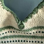 Crochet Beaded Hand Woven Shoulder Bag Green Photo 3