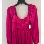 Altar'd State  Red Long Sleeve Ruched Mini Dress Medium Vibrant Wedding Guest Photo 1