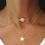 Brandy Melville Gold Stone Star  Choker Necklace  Photo 0