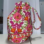 Vera Bradley Floral Pink and Green Drawstring Ditty Bag Photo 1
