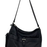 Aurielle Womens Leather Double Top Zippered Compartment‎ Shoulder Handbag Black Photo 0