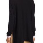 Cloth by Design New Convertible Side Slit Sweater Contrast Trim Black Purple Photo 1