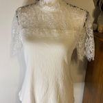 SheIn White Mock Neck Lace Top Photo 1