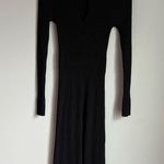 BODEN Ribbed Cut Out Dress Black Keyhole Neck‎ Long Sleeve Fitted 6 Photo 1