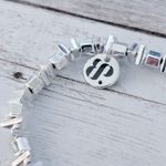 Bomb Party Silver Tone & Blue Single Bracelet Photo 2