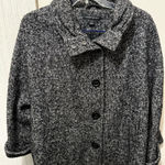 Preston & York  women’s Large Black and Gray Pea Coat Thick Wool blend Photo 0