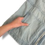 Gap  Blue White Railroad Stripe Utility Jacket L Zip Front Waist Chore Coat Photo 5