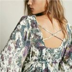 Free People Heart of Gold Floral Print Mini Dress Butterfly Sleeves Size Small Photo 11