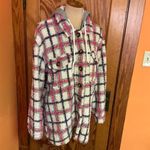 Davi & Dani  Fuzzy Plaid Shacket Photo 9