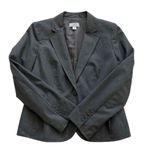 Loft Ann Taylor Petite Blazer Gray Button Front Pockets Career Blazer Size 8P Photo 8