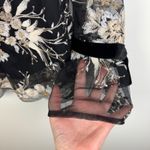 WAYF  Floral Embroidered Sheer Mesh Blouse‎ Small Velvet Bow Romantic Whimsigoth Photo 3