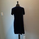 SWAT Velvet Blue Shift Dress with Blue Floral Beaded Embroidery Vintage 90s Size 18 Photo 8