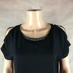 Nine West Cold-Shoulder Black Shift Dress NEW 4 Photo 2