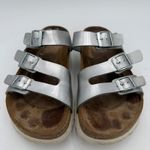 Birkenstock  Betula Women's Silver Leo Leather Sandals Size 265 / 10-10.5 Photo 3