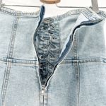 Forever 21  Womens Y2K Lace Up Raw Hem Denim‎ Corset Tube Top Size S Medium Wash Photo 6