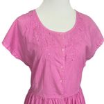 Vintage 90’s Pink Boho Embroidered Midi Dress L Size L Photo 3