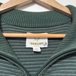 Aerie  Offline Home Stretch Quarter Zip Sweater Ribbed Green Oversized Size Small Photo 2