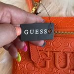 Guess Orange Embossed Wrislet Bag Zipper Closure Photo 9