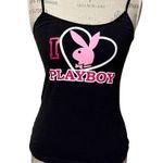 Rare Vintage I 🩷 Playboy Black and Pink Tank Top Size Large Photo 0