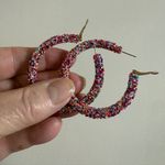 Confetti Glitter Hoops NWT 2” Pink Photo 2