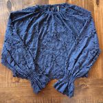 Free People  Olivia Lace Top Navy Size XS Photo 0