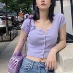 Brandy Melville ribbed lavender purple Zelly top Photo 0